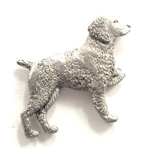 Vintage Brittany Spaniel Pewter Pin GG Harris All Kinds of Dogs USA Handcrafted